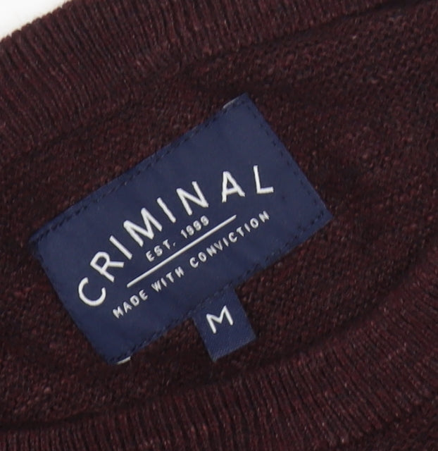 Criminal Men's Medium Brown Pullover Jumper