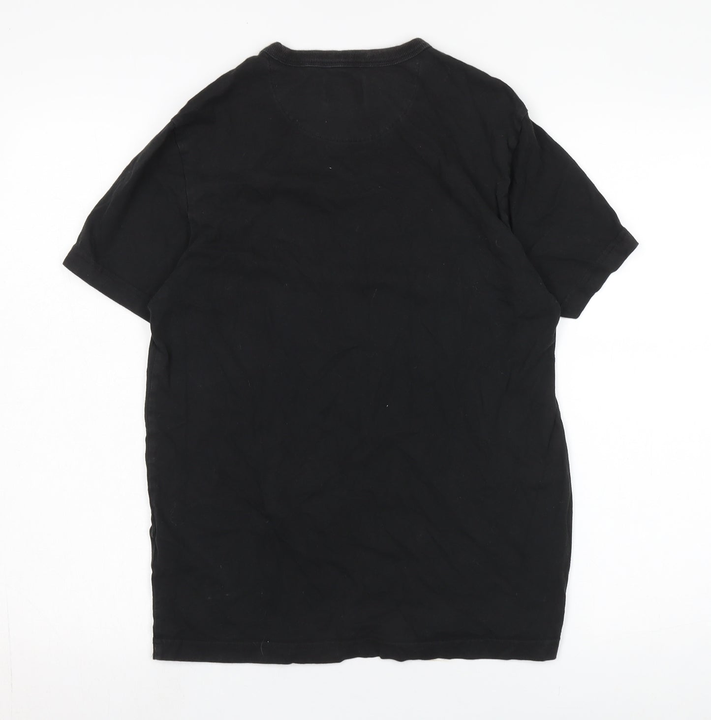 Farah Black Men's T-Shirt, Size S, Cotton, Logo Accent