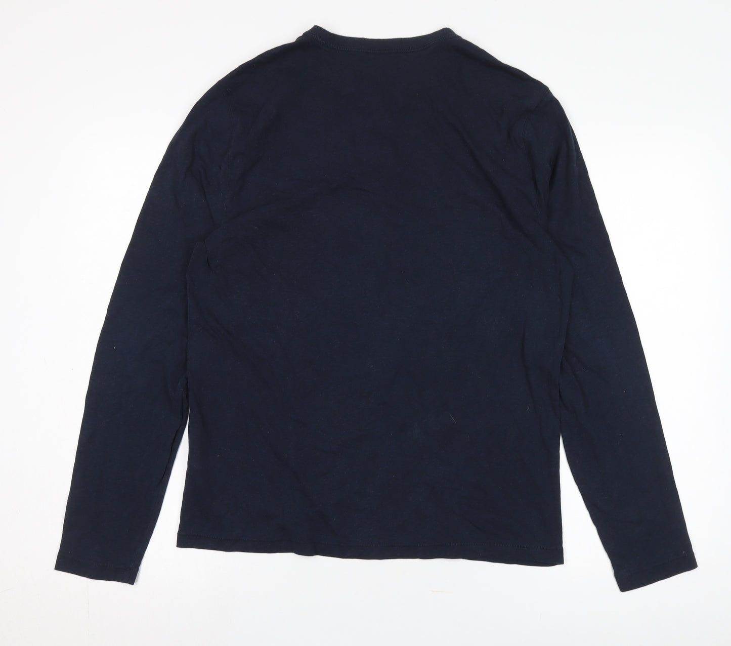 Abercrombie & Fitch Mens Blue Henley Long Sleeve T-Shirt M