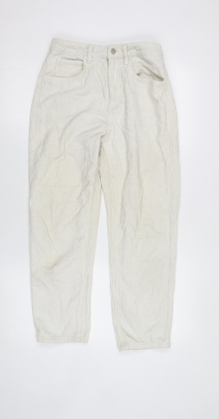 Reclaimed Vintage Women's Ivory Corduroy Trousers