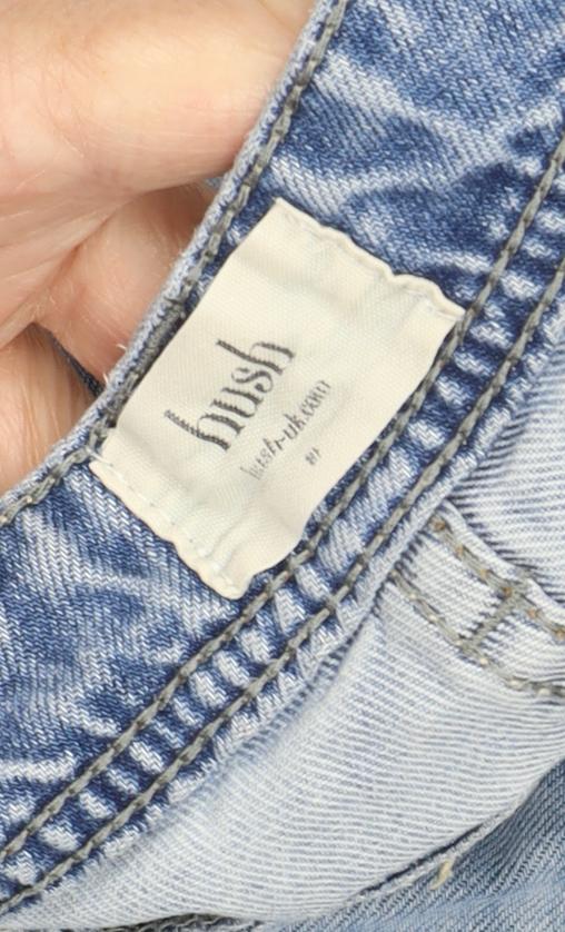 Hush Women's Light Blue Straight Distressed Jeans