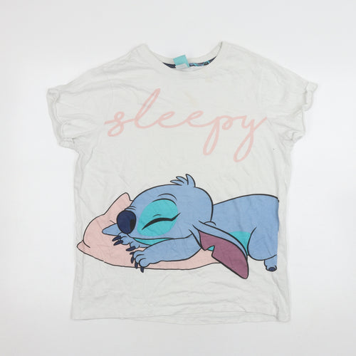 TruffleShuffle Women's White Stitch Cartoon Nightshirt Size 12
