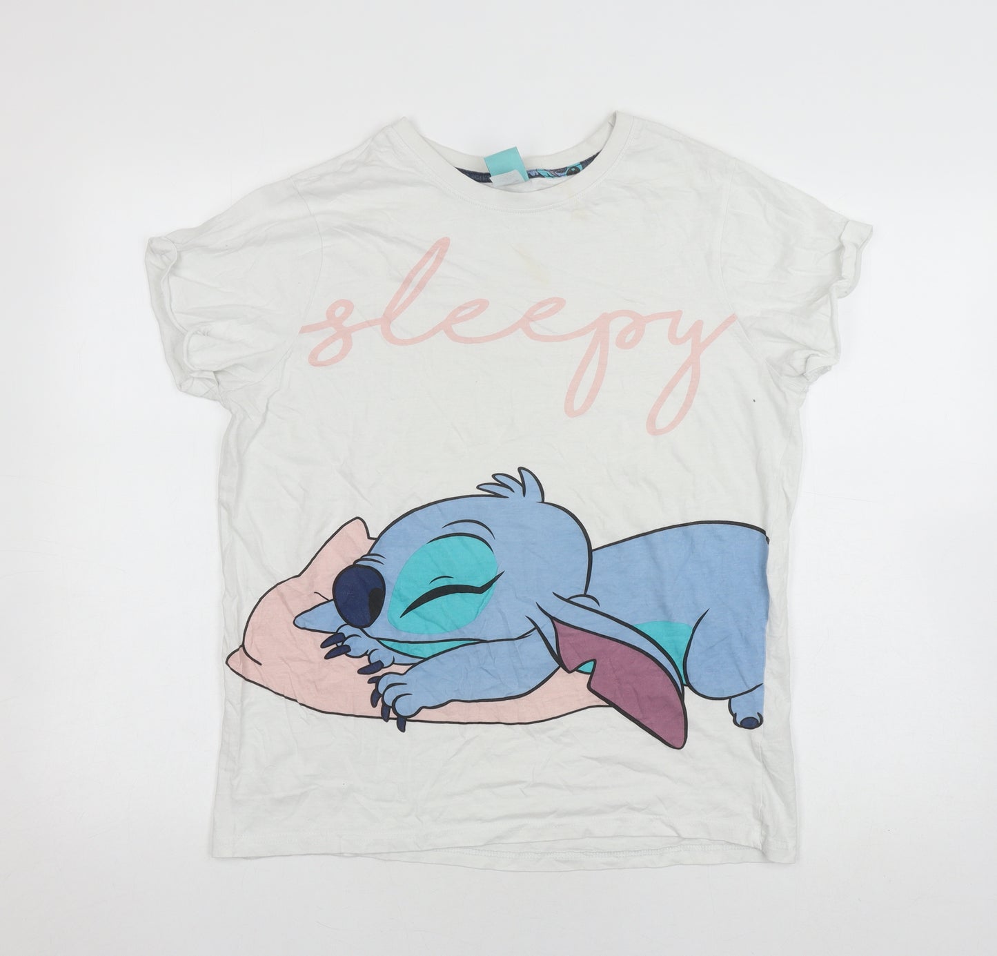 TruffleShuffle Women's White Stitch Cartoon Nightshirt Size 12