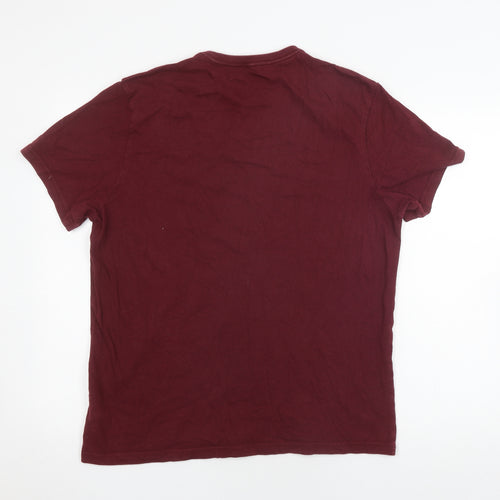 Jack Wills Men's Red Crew Neck T-Shirt, Size L, 100% Cotton