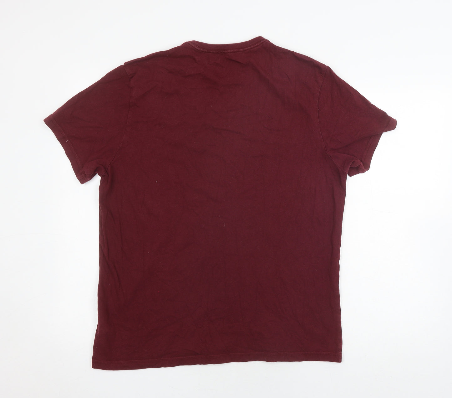 Jack Wills Men's Red Crew Neck T-Shirt, Size L, 100% Cotton