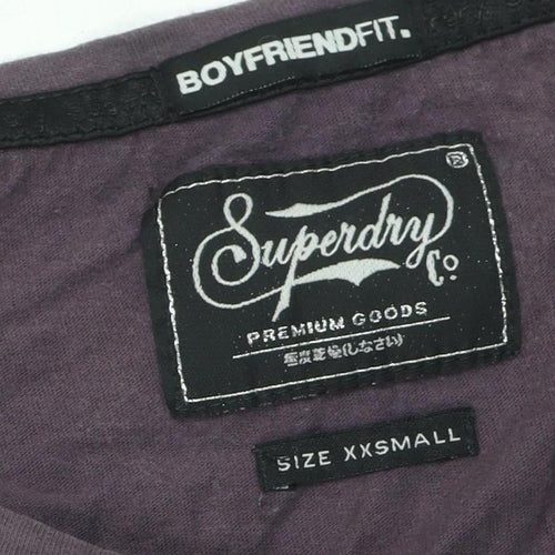 Superdry Women's Purple Vintage T-Shirt, 2XS, Relaxed Fit