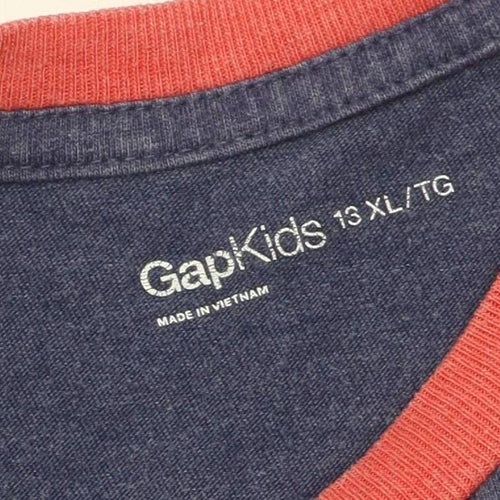 Gap Kids Boys Blue Graphic T-Shirt 13 Years Casual Logo