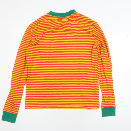 Guess Unisex Adults Orange Striped XS Pullover Long Sleeve