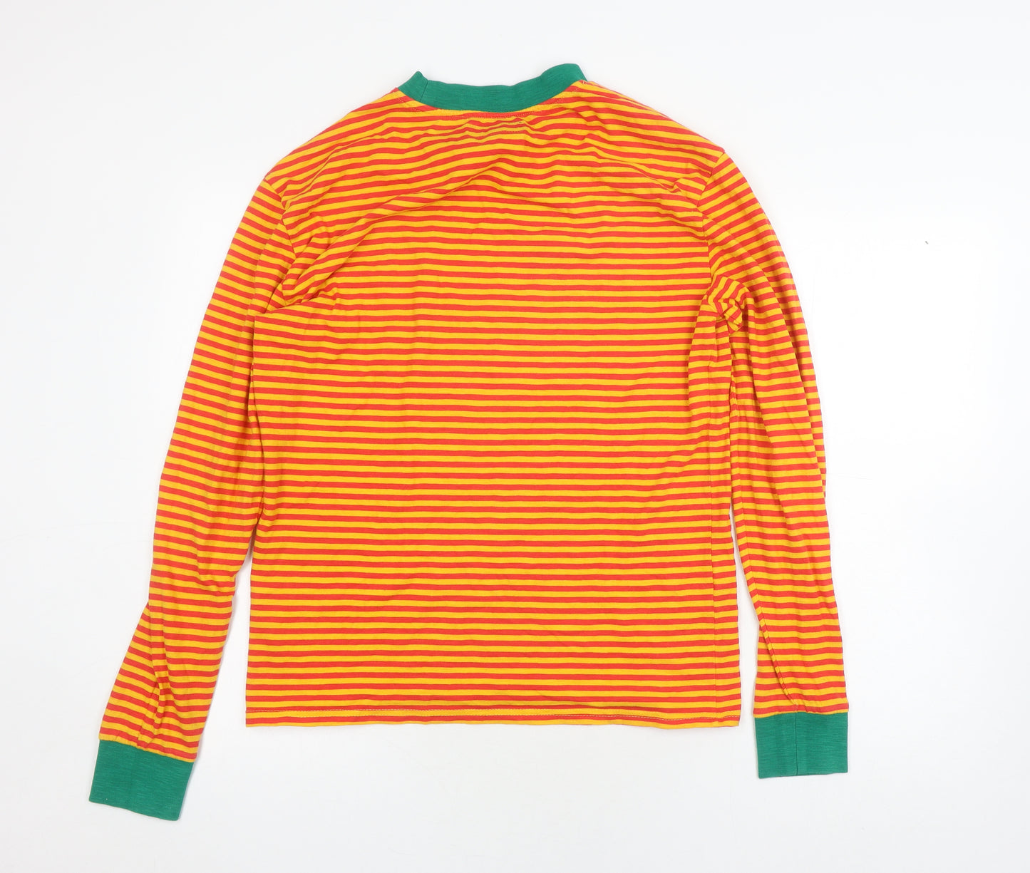 Guess Unisex Adults Orange Striped XS Pullover Long Sleeve