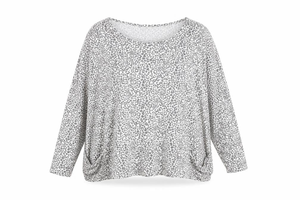 A Post Card from Brighton Grey Women's T-Shirt, Size 2, Animal Print