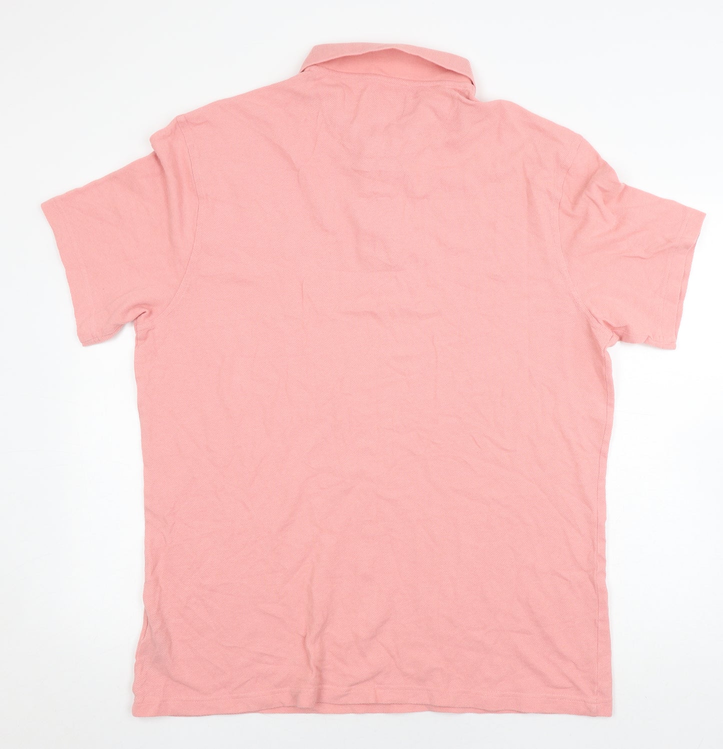 Barbour Men's Pink 2XL Cotton Linen Polo Shirt