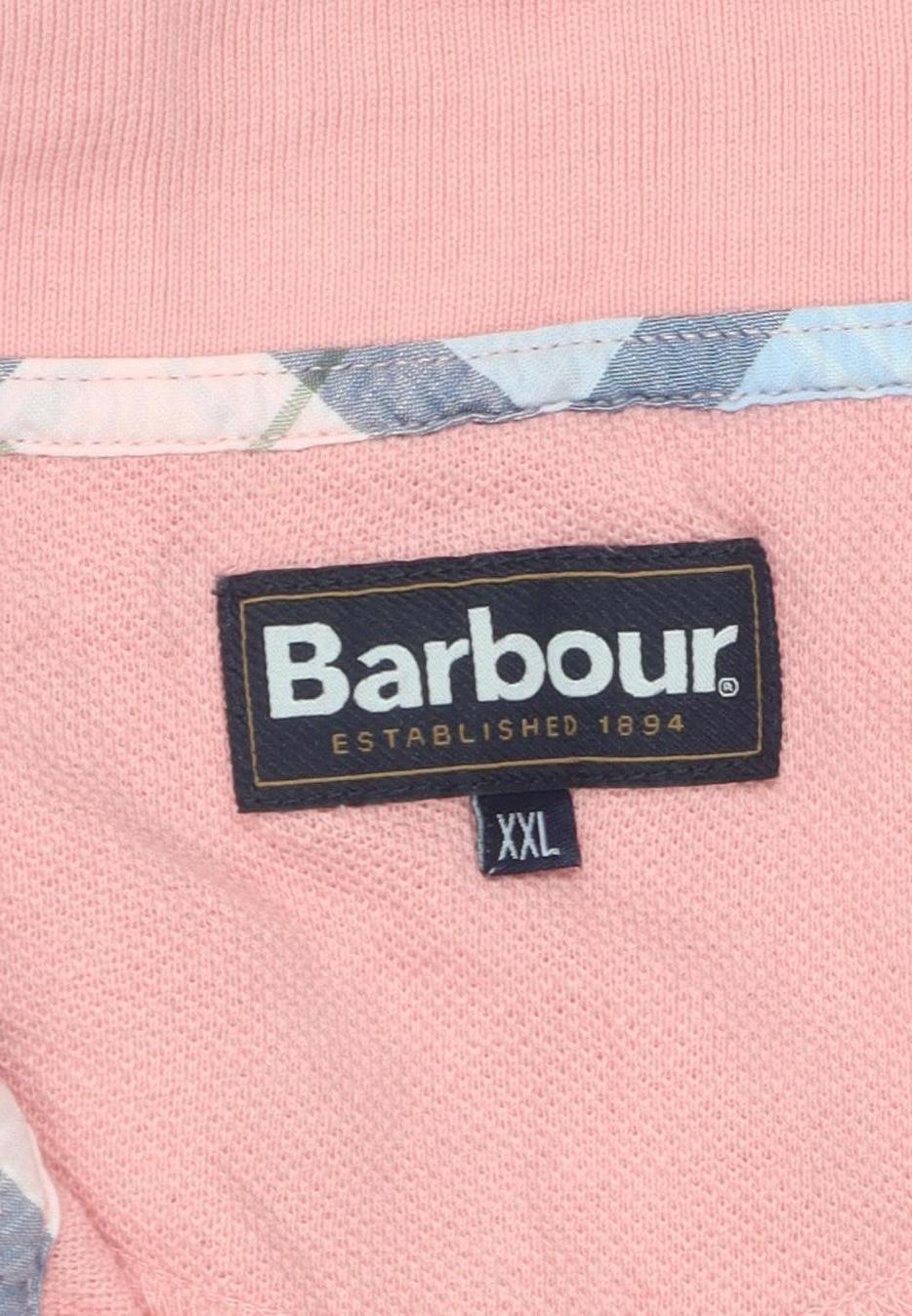 Barbour Men's Pink 2XL Cotton Linen Polo Shirt