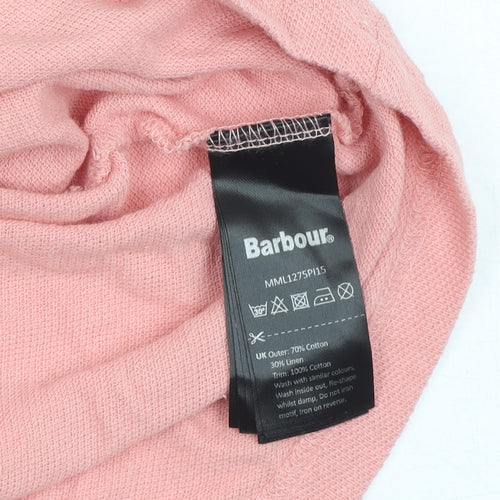 Barbour Men's Pink 2XL Cotton Linen Polo Shirt