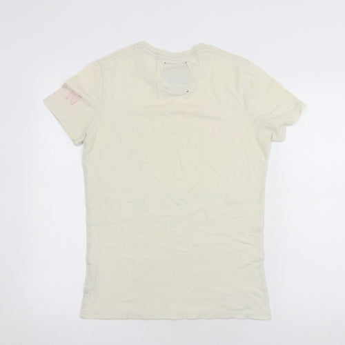 Superdry Women's Beige T-Shirt, Size S, Cotton, Casual