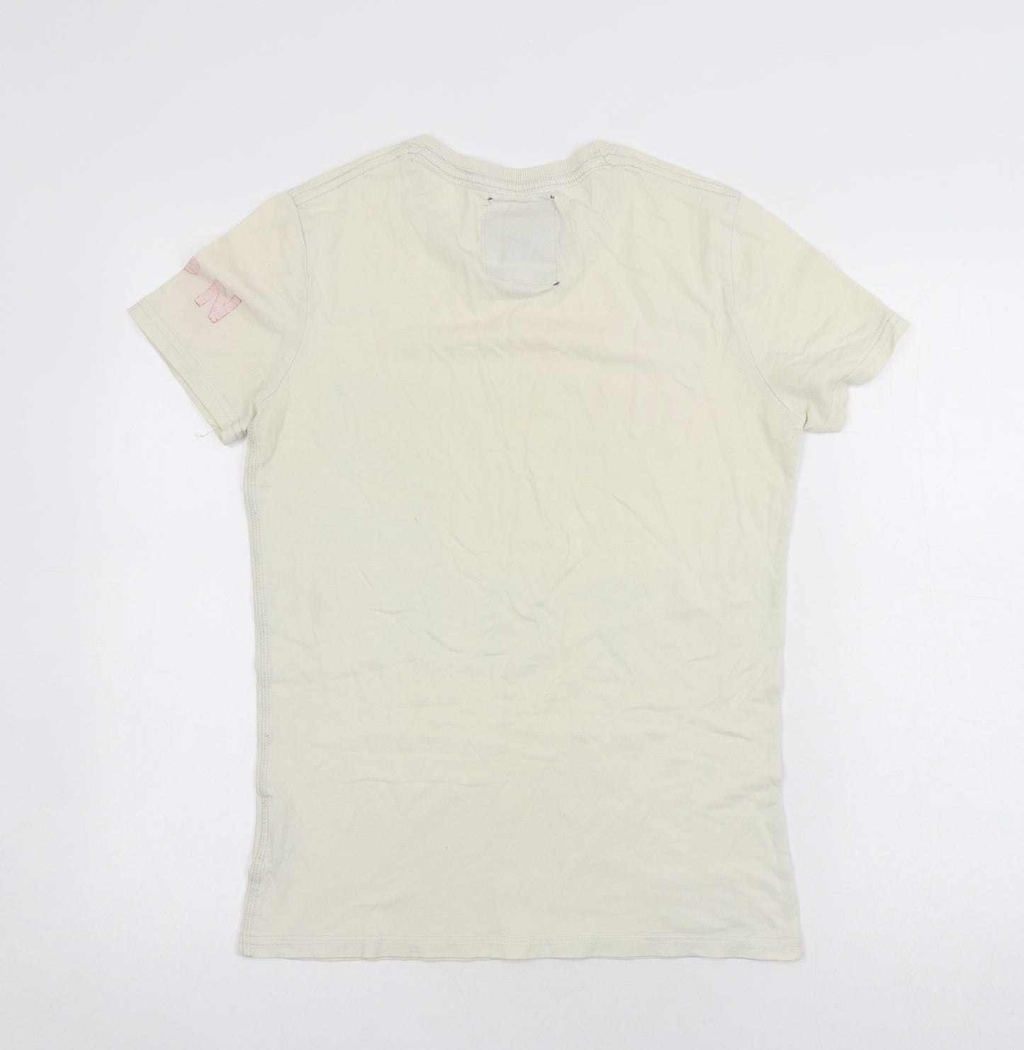 Superdry Women's Beige T-Shirt, Size S, Cotton, Casual