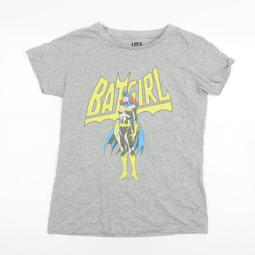 Uniqlo Girls' Grey Batgirl Graphic T-Shirt, Jersey Style 14 Years