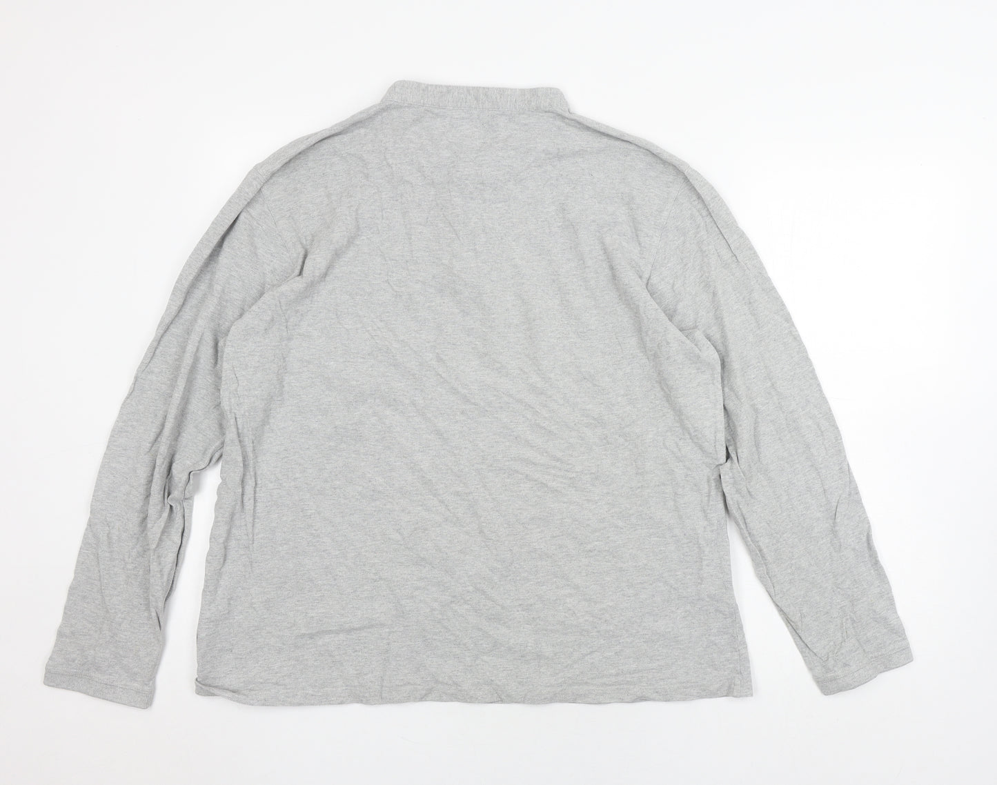 Barbour Men's Grey Henley Long Sleeve Casual Top XXL