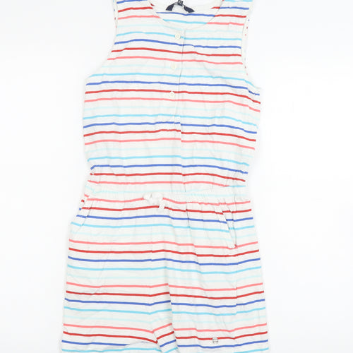 Maine Girls Multi-Stripe Cotton Playsuit, Size 13-14