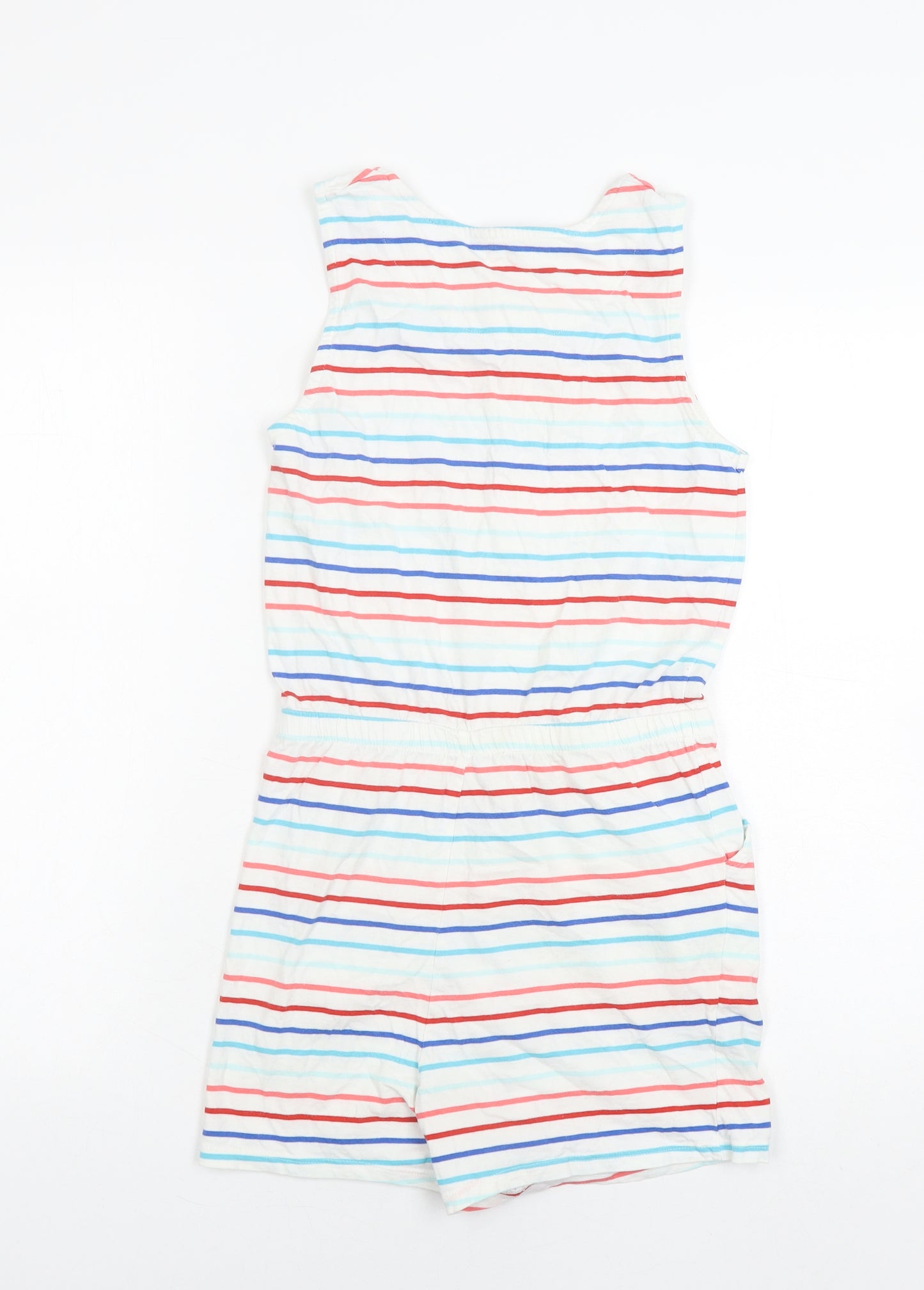 Maine Girls Multi-Stripe Cotton Playsuit, Size 13-14