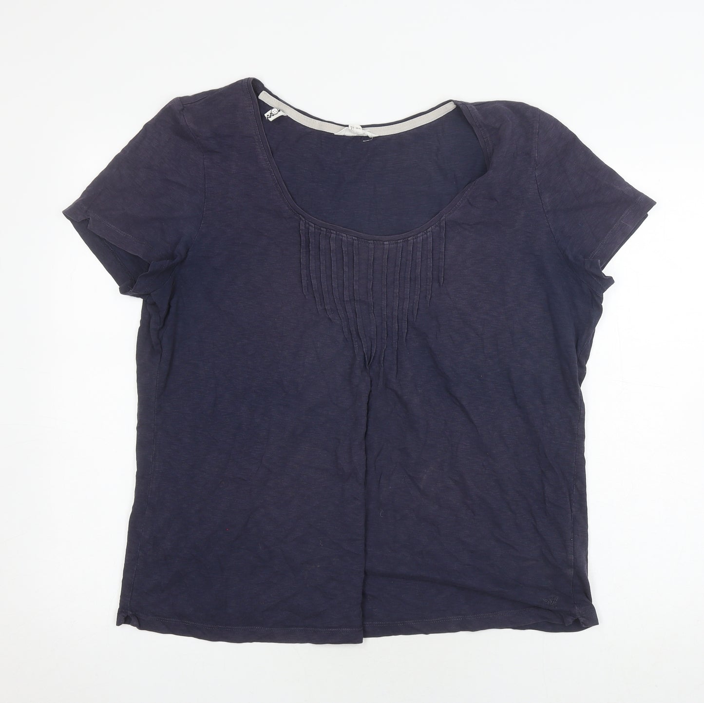 White Stuff Women's Blue Scoop Neck T-Shirt Size 18