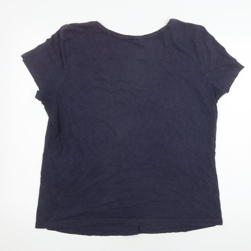 White Stuff Women's Blue Scoop Neck T-Shirt Size 18