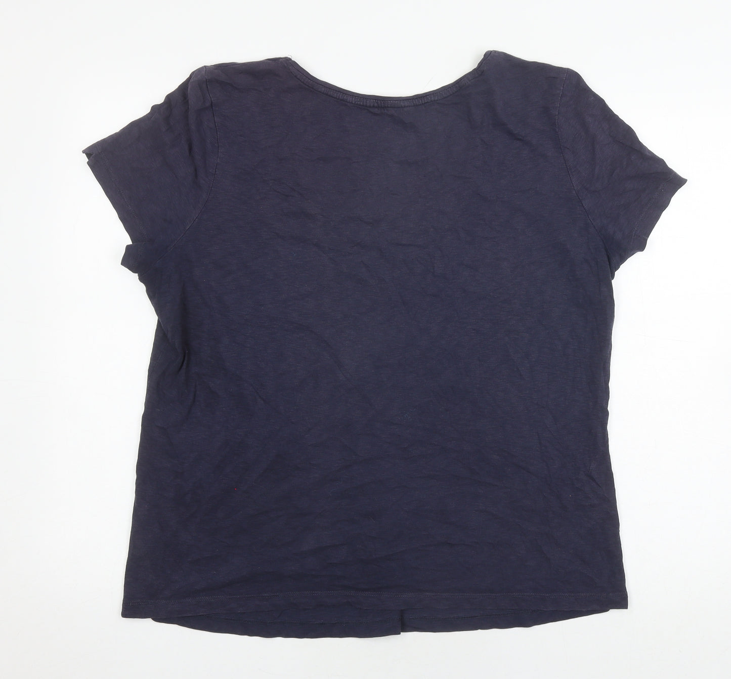 White Stuff Women's Blue Scoop Neck T-Shirt Size 18