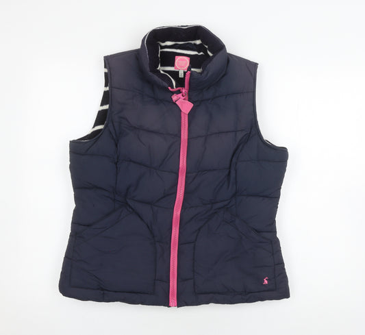 Joules Women's Blue Puffer Waistcoat, Size 10