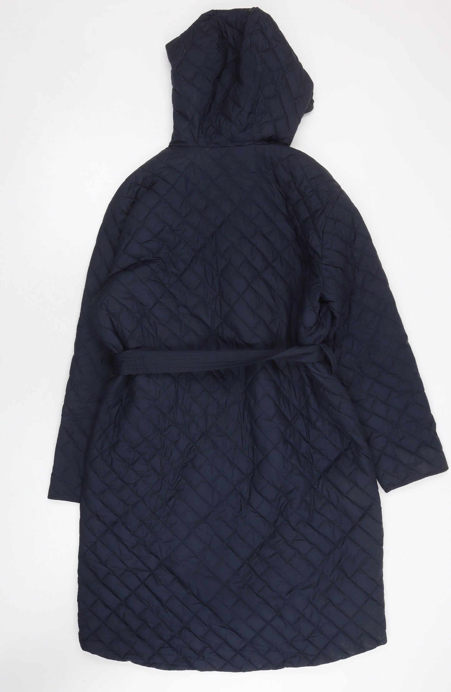 Marks and Spencer Women's Blue Quilted Coat - Size 10