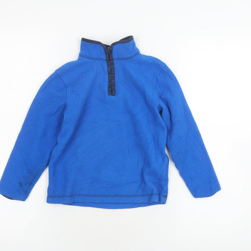 Lands' End Boys Blue 1/4 Zip Fleece Pullover, Size 5-6 Years
