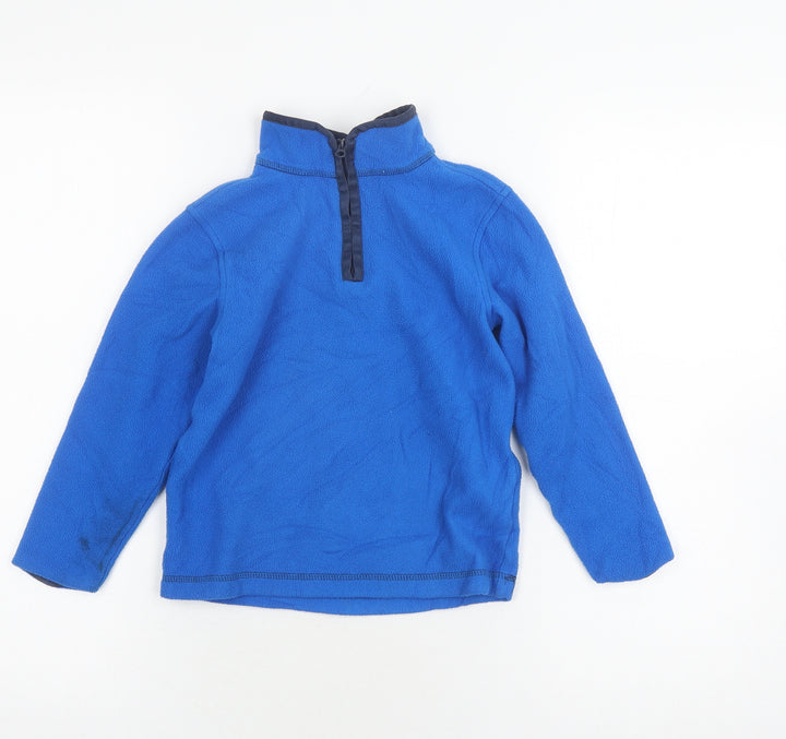 Lands' End Boys Blue 1/4 Zip Fleece Pullover, Size 5-6 Years