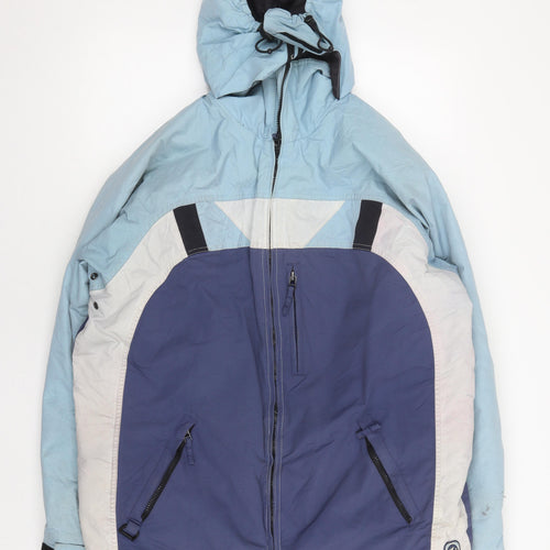 Rusty Men's Blue Hooded Puffer Jacket L