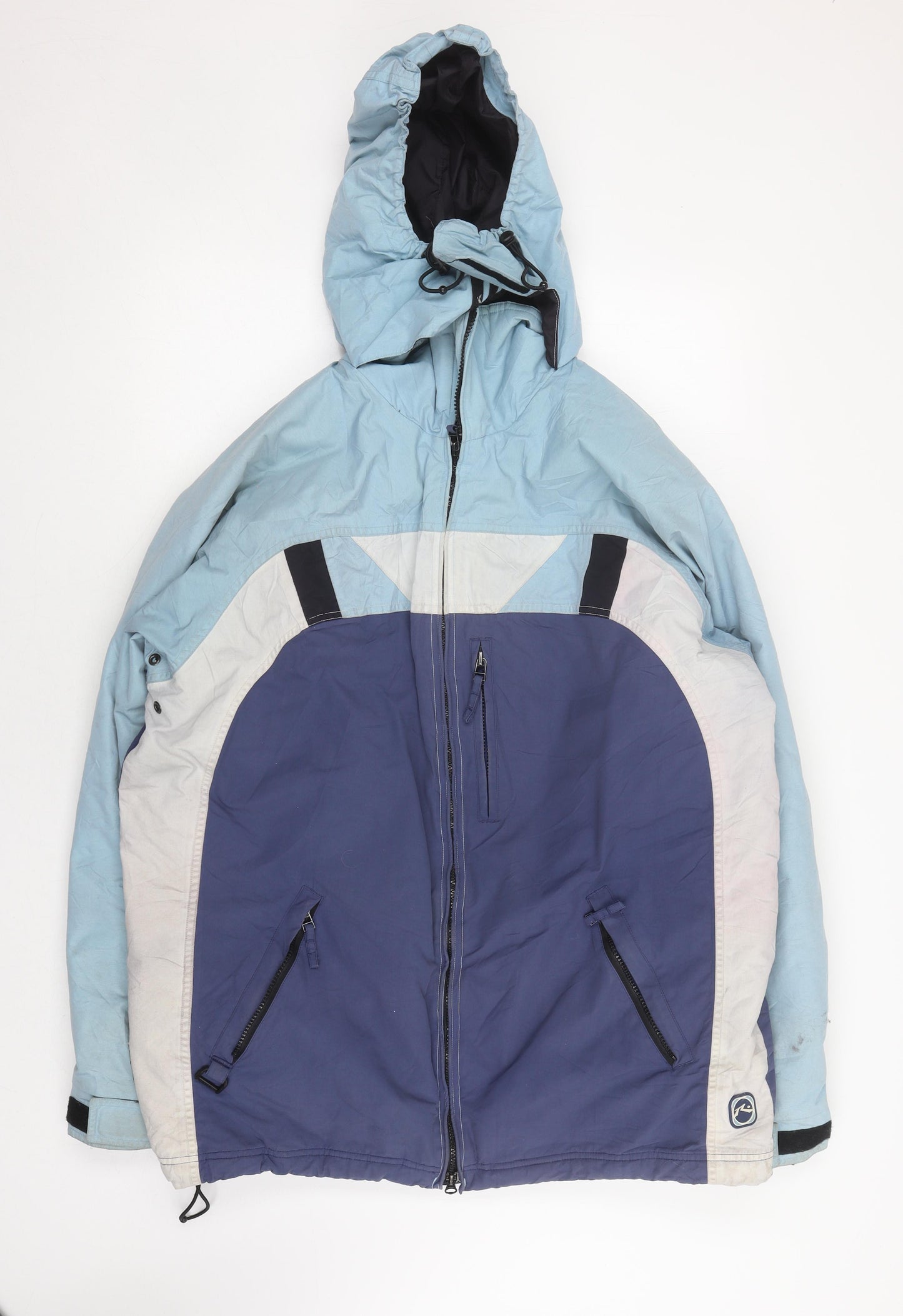 Rusty Men's Blue Hooded Puffer Jacket L