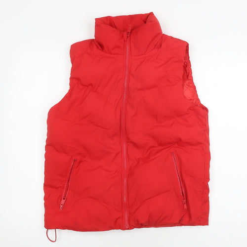 GAP Women's Red Puffer Waistcoat Large Cozy Winter