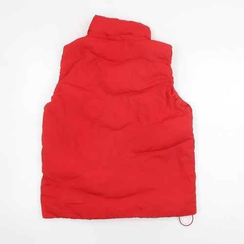 GAP Women's Red Puffer Waistcoat Large Cozy Winter
