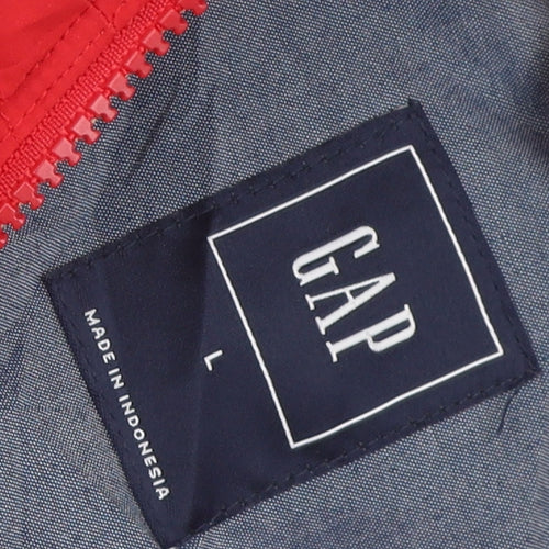 GAP Women's Red Puffer Waistcoat Large Cozy Winter