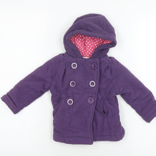 E-Vie Angel Girls' Purple Hooded Coat 12-18 Months