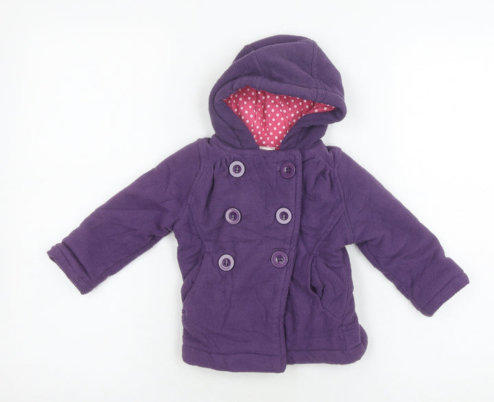 E-Vie Angel Girls' Purple Hooded Coat 12-18 Months