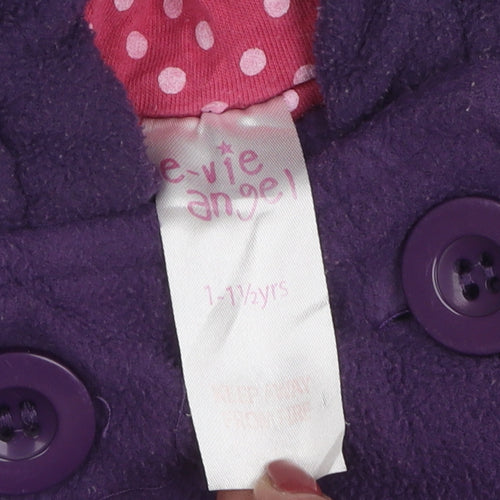 E-Vie Angel Girls' Purple Hooded Coat 12-18 Months