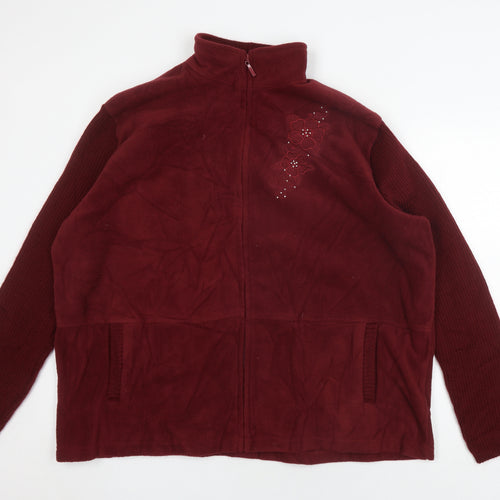 Pure & Natural Women's Red 3XL Fleece Full Zip Jumper