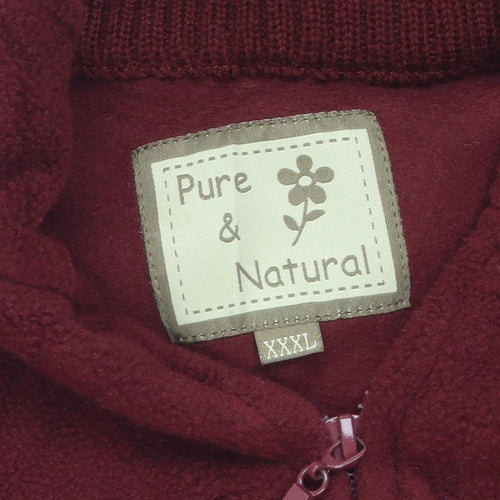 Pure & Natural Women's Red 3XL Fleece Full Zip Jumper