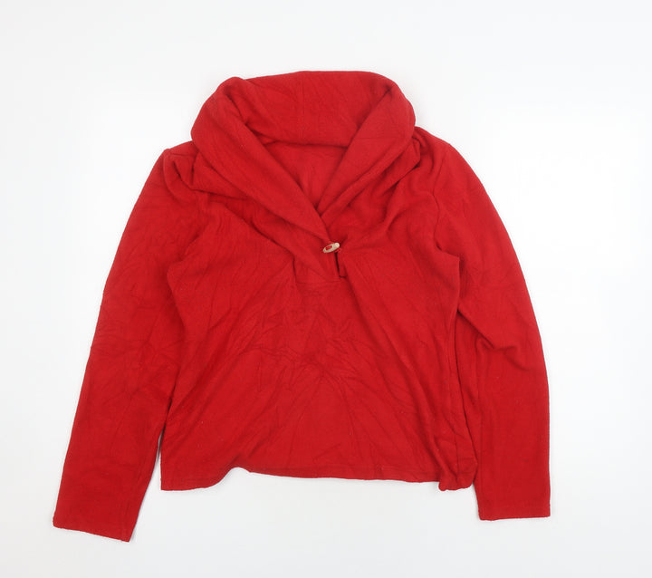 Cotton Traders Women's Red Cowl Neck Top Size 10