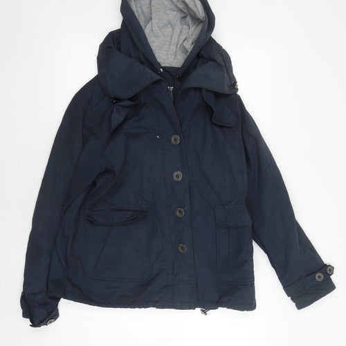 Debenhams Women's Blue Parka Jacket - Size 12