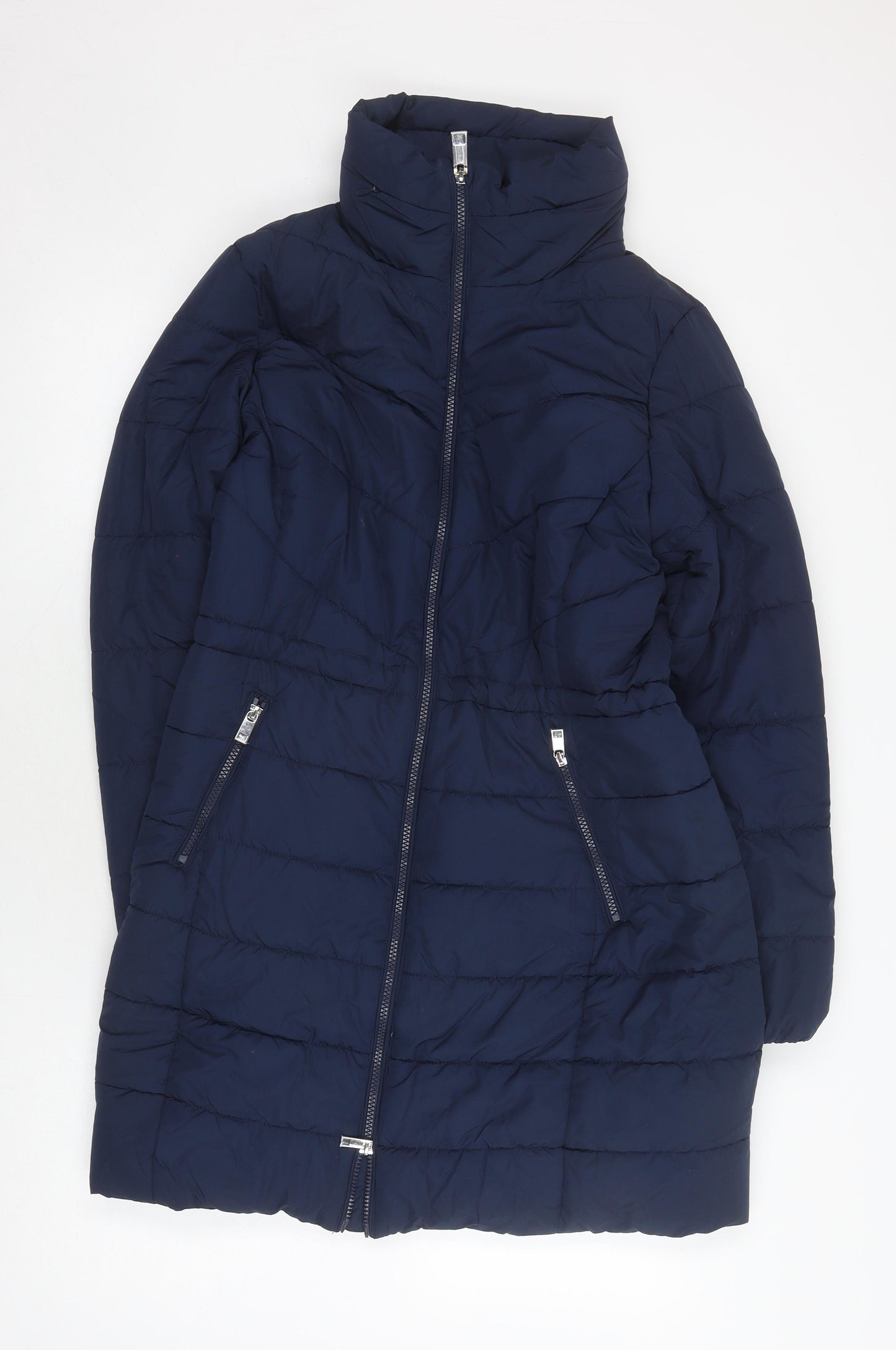 Marks and Spencer Women's Blue Puffer Coat, Size 10