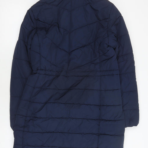 Marks and Spencer Women's Blue Puffer Coat, Size 10