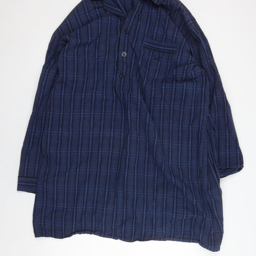 Haigman Men's Blue Check Nightshirt 2XL Buttoned