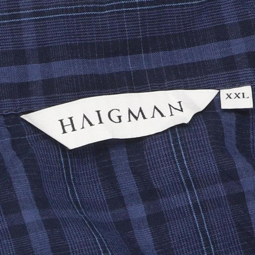 Haigman Men's Blue Check Nightshirt 2XL Buttoned