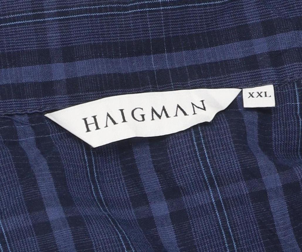 Haigman Men's Blue Check Nightshirt 2XL Buttoned