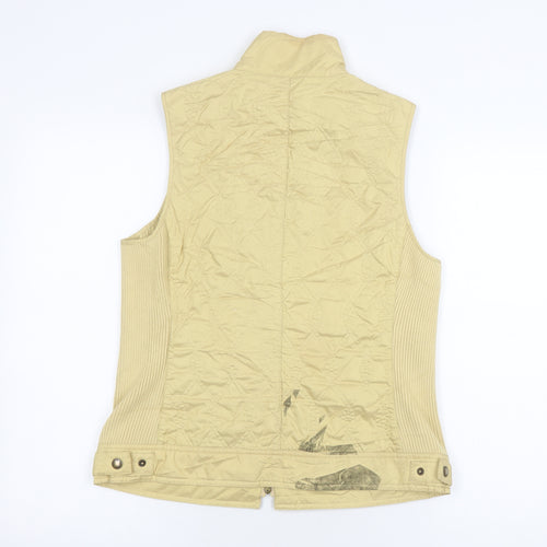 Golfino Women's Beige Waistcoat Size 12, Zipped Pockets