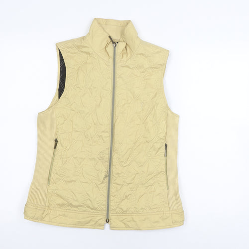 Golfino Women's Beige Waistcoat Size 12, Zipped Pockets