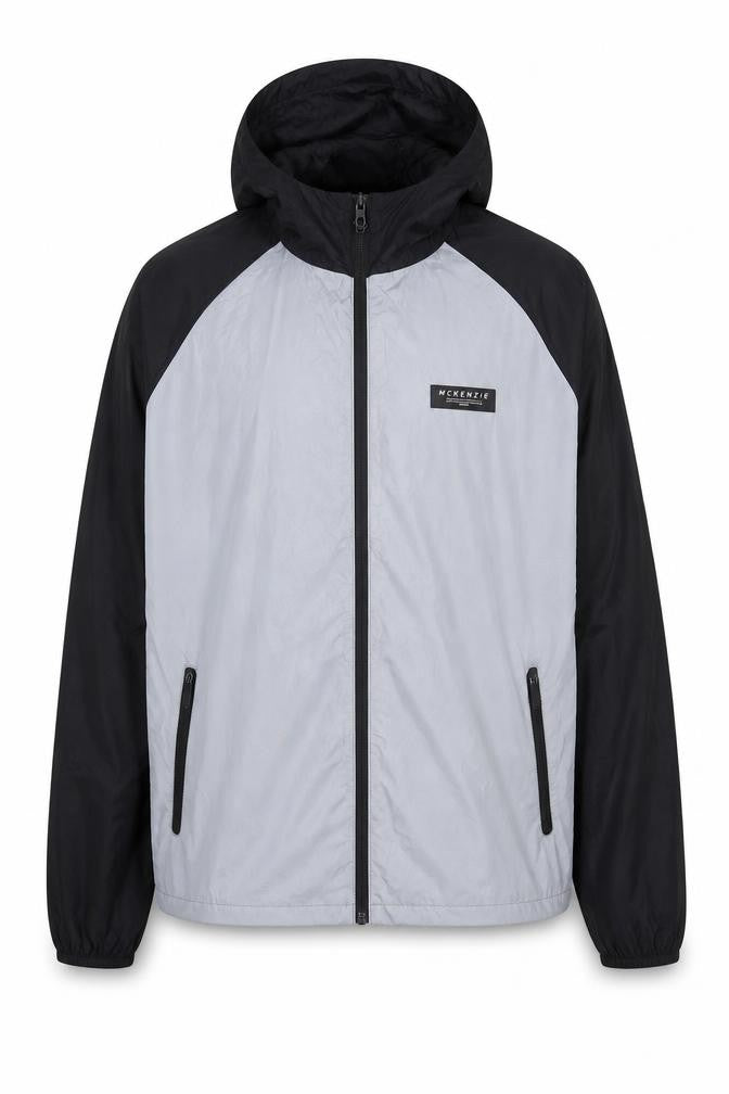 Front view of McKenzie Men's Black XL Windbreaker Jacket